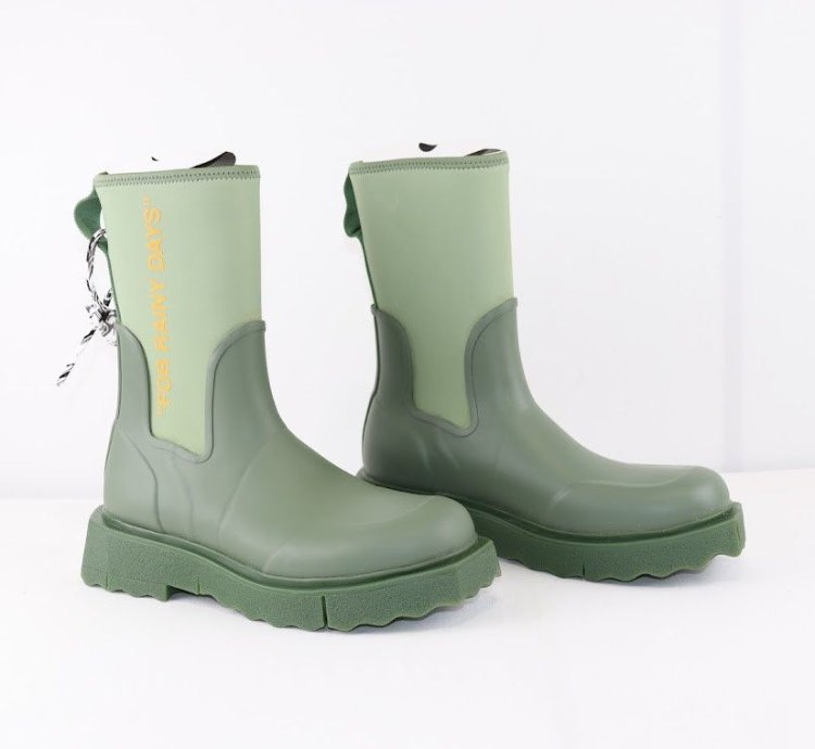O1rshd1 New Rubber Neoprene Boots In Army Green Orange