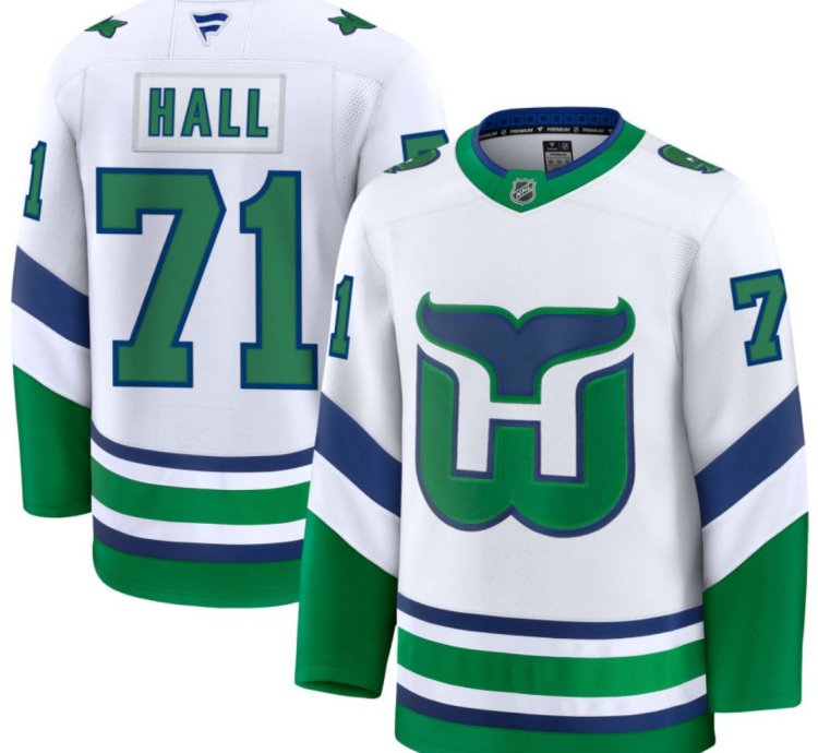Mens Taylor Hall Jersey 71 Carolina Hurricanes All Stitched White