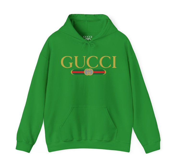 Gucci Gg Logo Green Hoodie - Size Usa