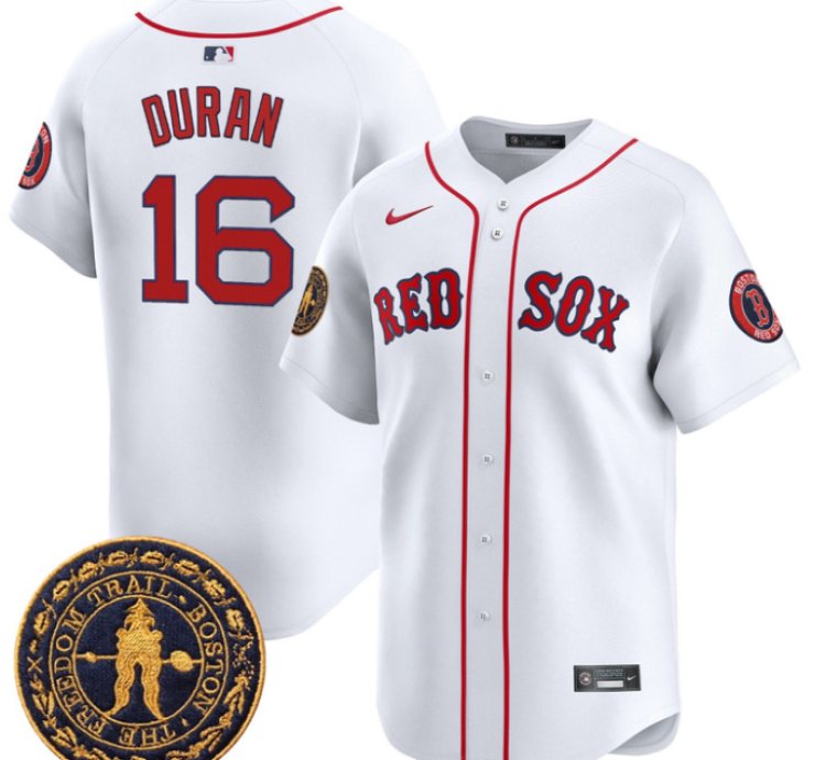 Jarren Duran Jersey 16 Boston Red Sox Freedom Trail Patch Vapor Premier Limited Stitched White