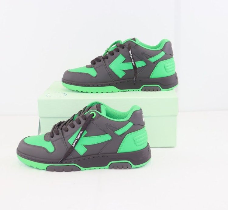 O1rshd1 Out Of Office Calf Leather In Black Green Fluo