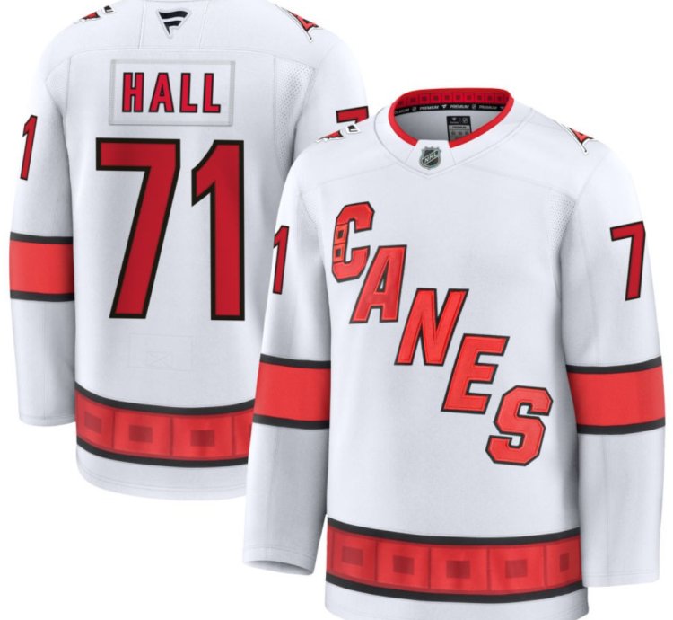 Mens Taylor Hall Jersey 71 Carolina Hurricanes All Stitched