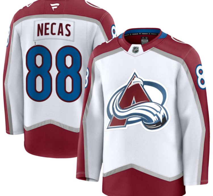Mens Martin Necas Jersey 88 Colorado Avalanche All Stitched White