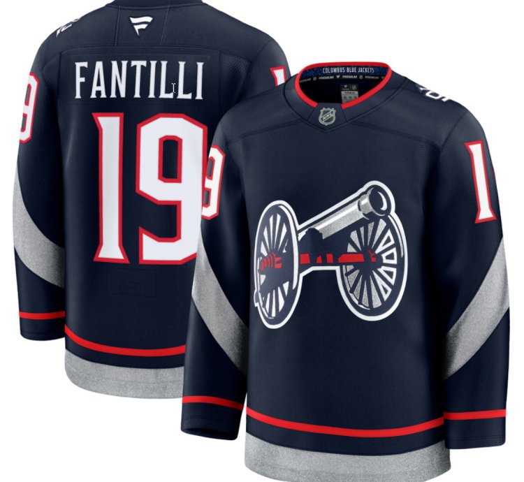 Mens Adam Fantilli Jersey 19 Columbus Blue Jackets 2025 Stadium Series