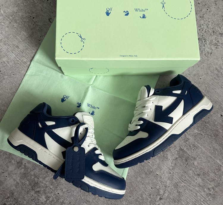 Of White Out Of Office Dark Blue White Low Sneakers