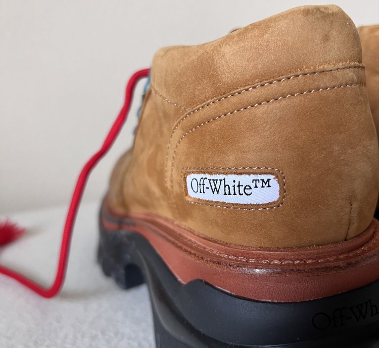 Off White Chunky Ridged Sole Low Top Boots In Brown