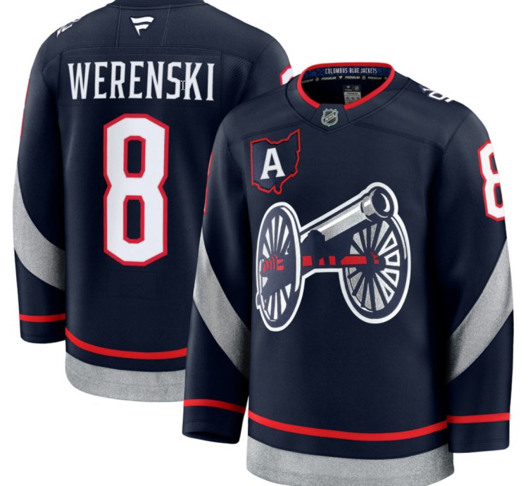 Mens Zach Werenski Jersey 8 Columbus Blue Jackets 2025 Stadium Series