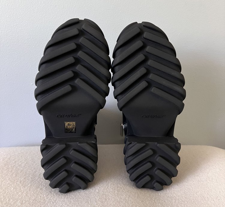 Off White Exploration Motor Ankle Boots In Black