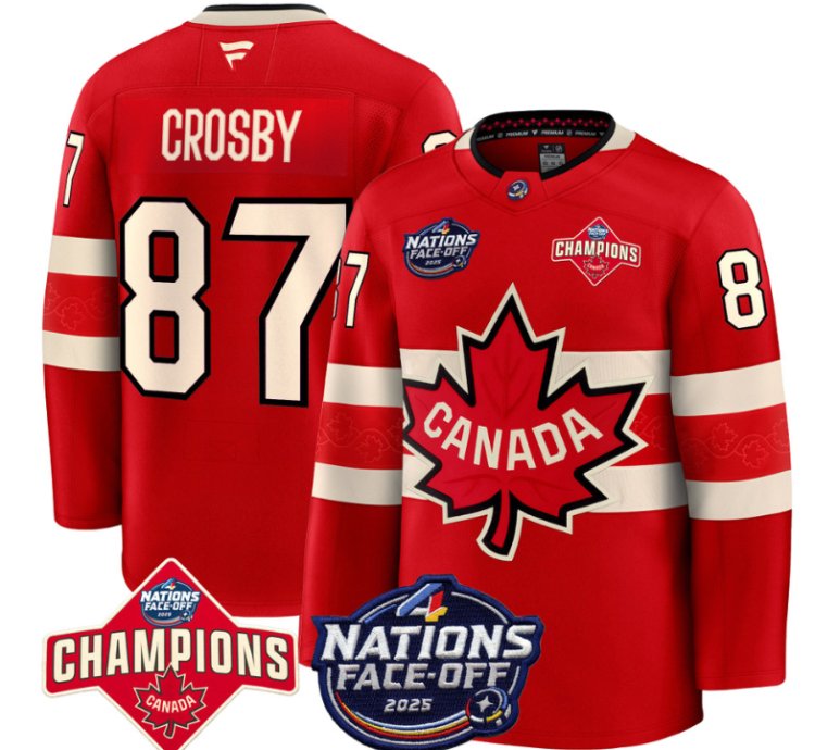 Mens Sidney Crosby Jersey 87 Canada 4 Nations Face-off 2025 V2 Stitched Black