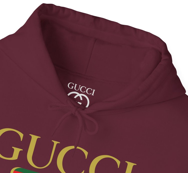 Gucci Gg Logo Maroon Hoodie - Size Usa