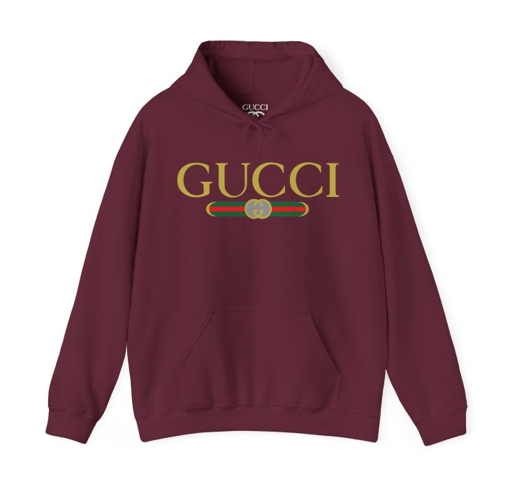 Gucci Gg Logo Maroon Hoodie - Size Usa
