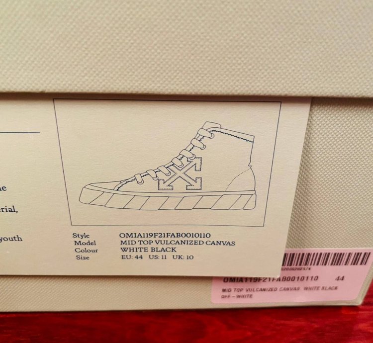 Off White Mid-top Sneakers - Vulcanized Shoes