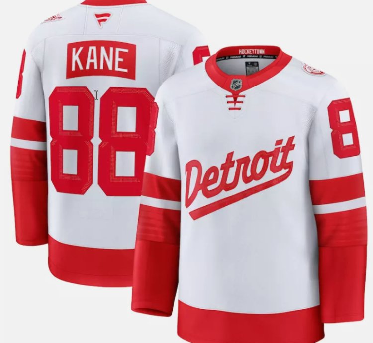 Mens Patrick Kane Jersey 88 Detroit Red Wings White 2025 Stadium Stitched