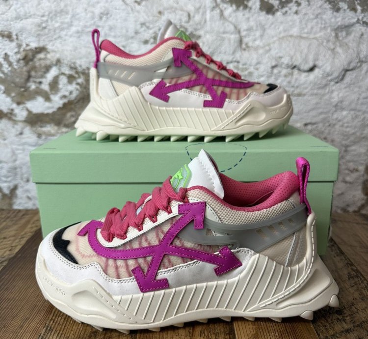 Off White Odsy-1000 Pink White Low Top Sneaker Size 6 5 New