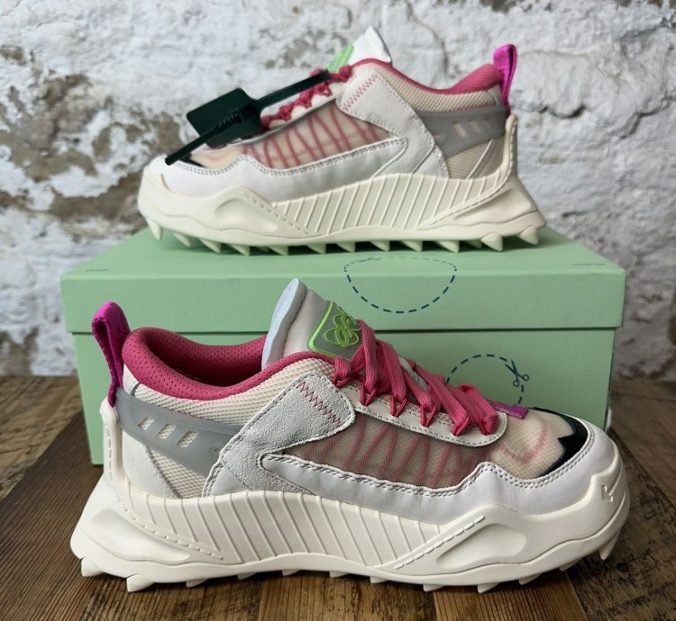 Off White Odsy-1000 Pink White Low Top Sneaker Size 6 5 New