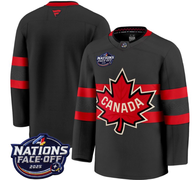 Mens Team Jersey Canada 4 Nations Face-off 2025 V2 Stitched Black