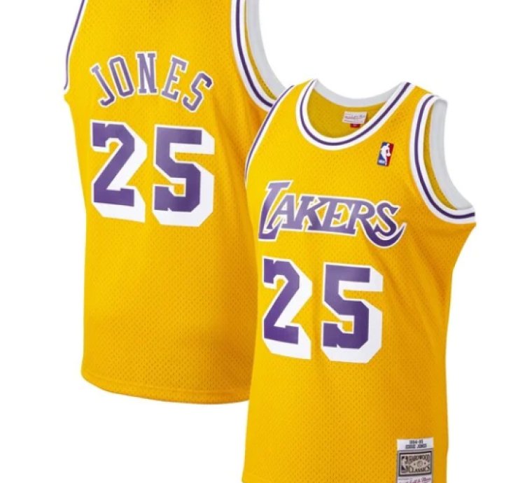 Ed Jones Los Angeles Lakers 199495 Hardwood Classics Swingman Jersey - Gold