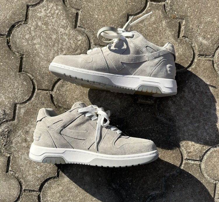 Off White Out Of Office Cow Suede Sneakers