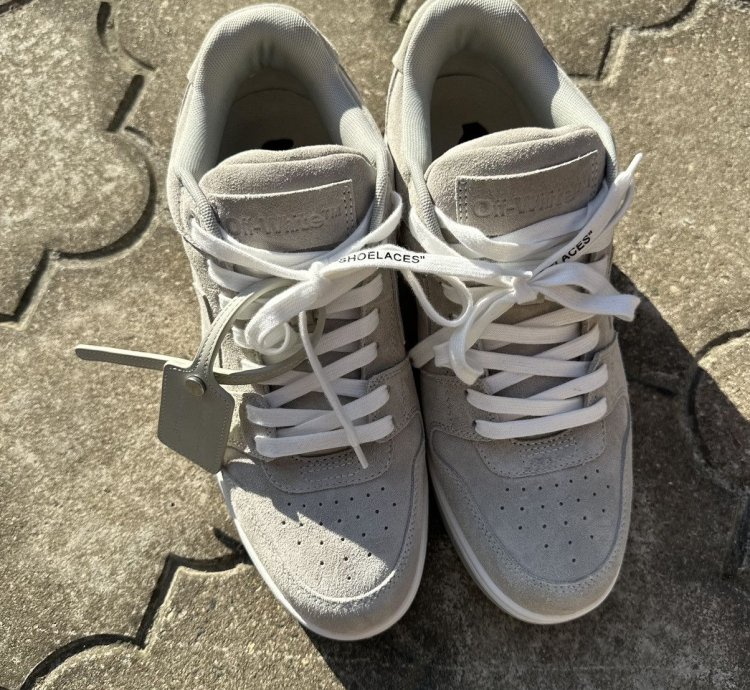 Off White Out Of Office Cow Suede Sneakers