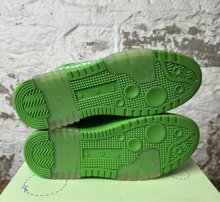 Off White Out Of Office Green Spellout Sneaker Size 11 New