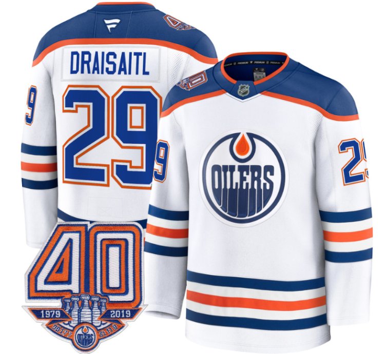 Mens Leon Draisaitl Jersey 29 Edmonton Oilers 40th Anniversary Stitched Away
