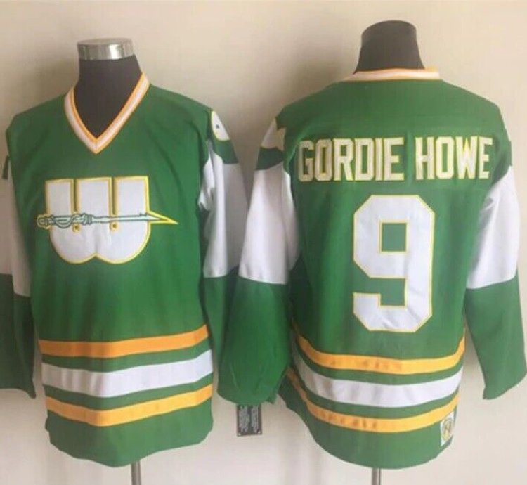 Mens Vintage Gordie Howe Jersey 9 New England Hartford Whalers