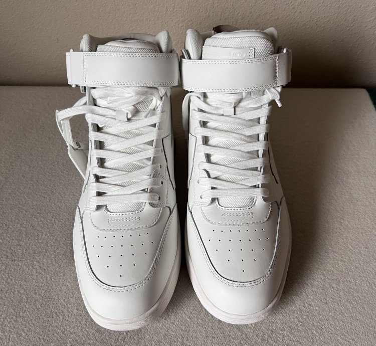 Off White Out Of Office Mid Top In White Leather