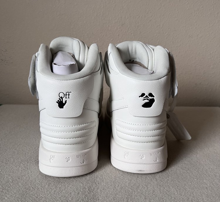 Off White Out Of Office Mid Top In White Leather