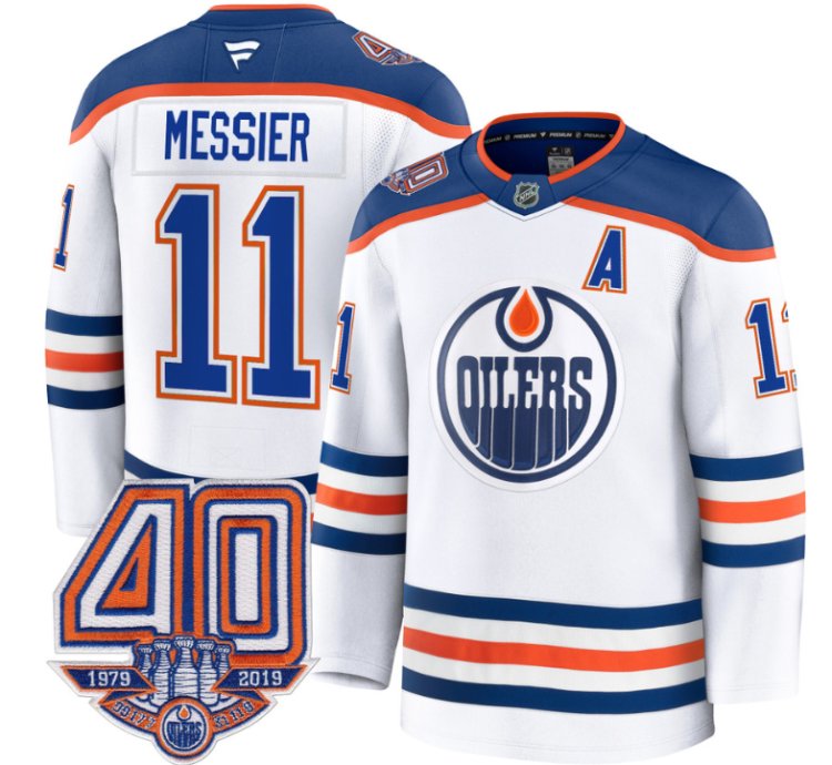 Mens Mark Messier Jersey 11 Edmonton Oilers 40th Anniversary Stitched Away