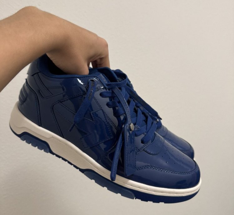 Off White Out Of Office Patent Leath Blue
