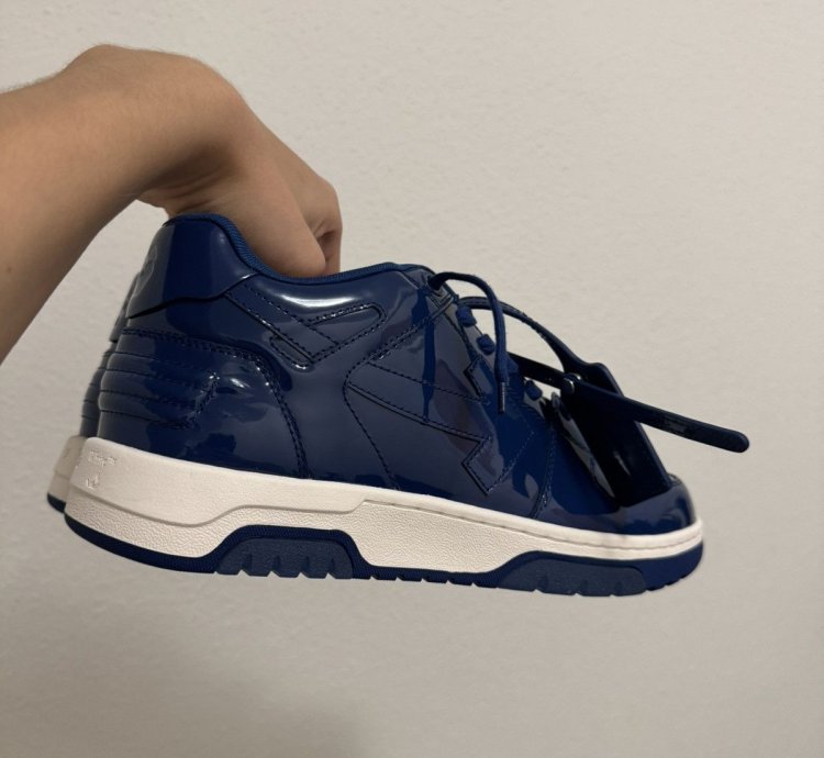 Off White Out Of Office Patent Leath Blue