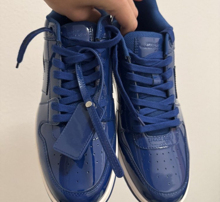 Off White Out Of Office Patent Leath Blue