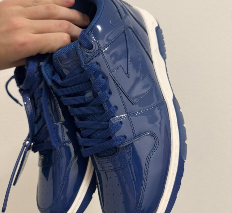 Off White Out Of Office Patent Leath Blue
