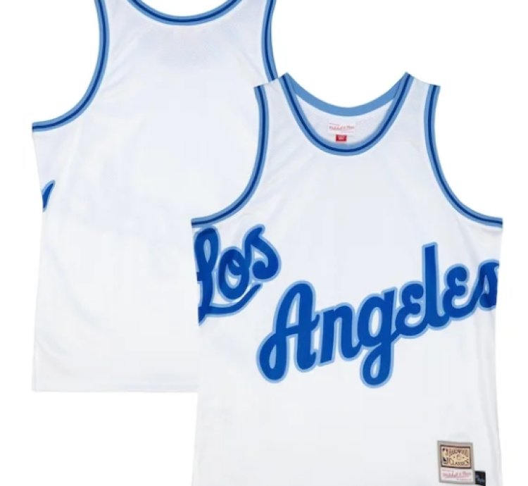 Los Angeles Lakers Hardwood Classics Blown Out Fashion Jersey - White