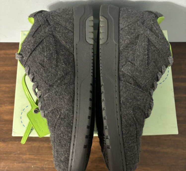 Off White Out Of Office Sneakers Black Wool Green