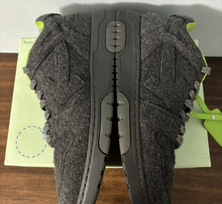 Off White Out Of Office Sneakers Black Wool Green