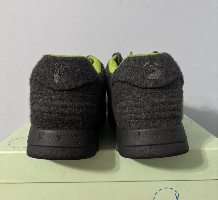 Off White Out Of Office Sneakers Black Wool Green