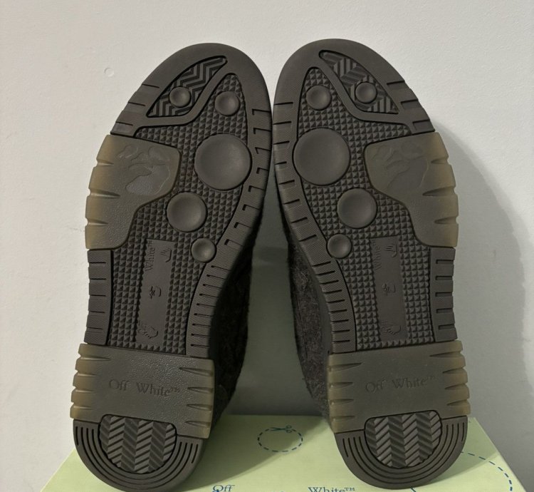 Off White Out Of Office Sneakers Black Wool Green