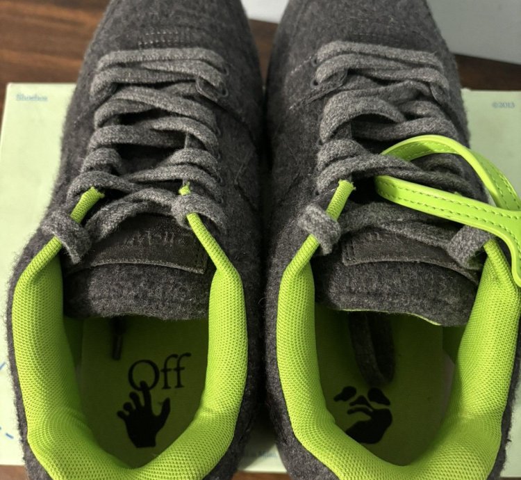 Off White Out Of Office Sneakers Black Wool Green