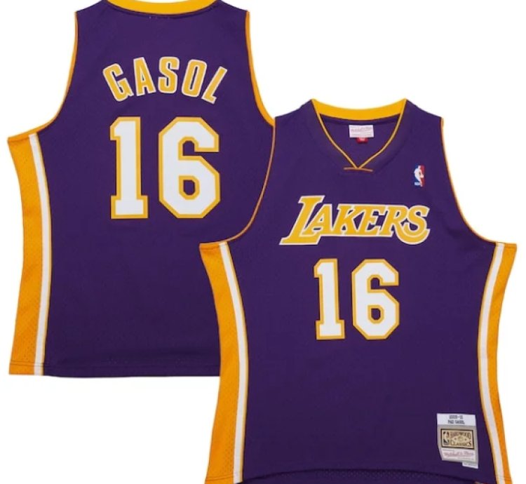Pau Gasol Los Angeles Lakers 200910 Hardwood Classics Swingman Jersey - Purple