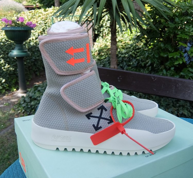 Off White Sneakers 42 Grey High Top Shoe Shoes Sneaker