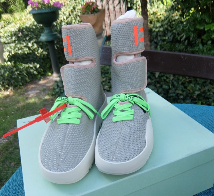 Off White Sneakers 42 Grey High Top Shoe Shoes Sneaker