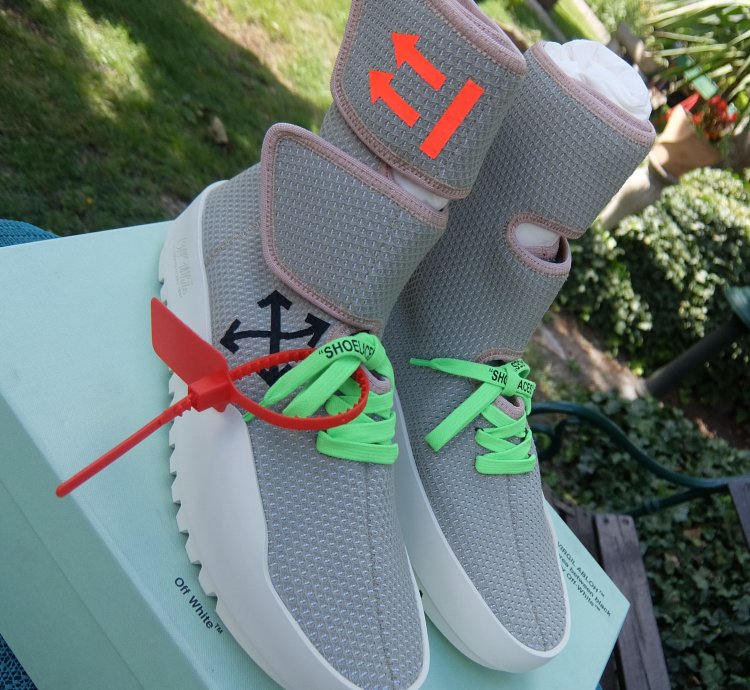 Off White Sneakers 42 Grey High Top Shoe Shoes Sneaker