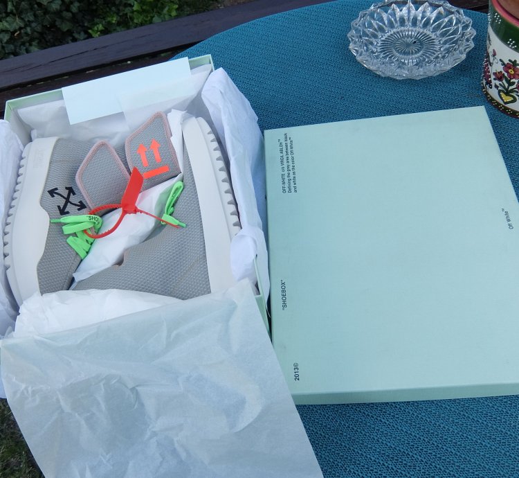 Off White Sneakers 42 Grey High Top Shoe Shoes Sneaker