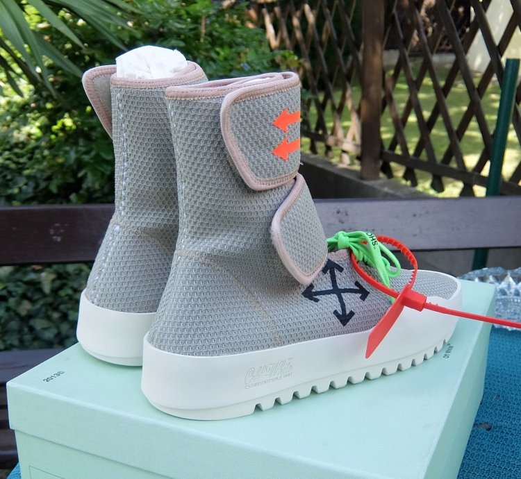 Off White Sneakers 42 Grey High Top Shoe Shoes Sneaker