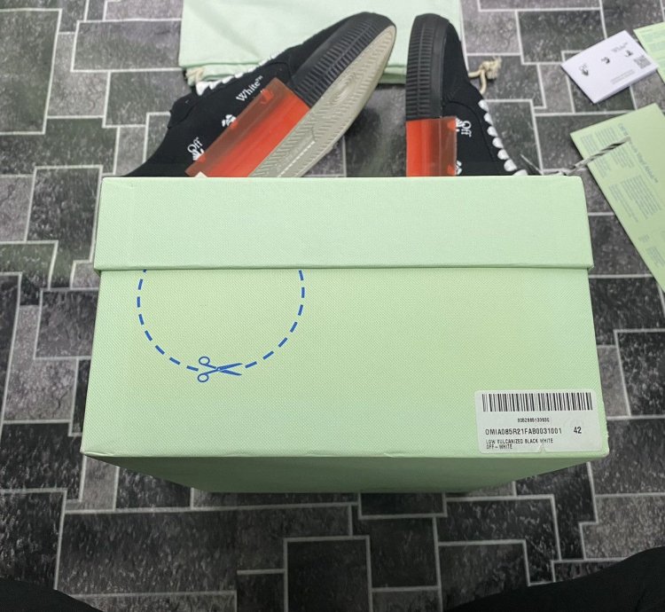 Off White Vulcanized Low Top Sneakers