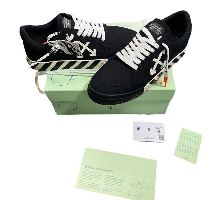 Off White Vulcanized Low Top Sneakers