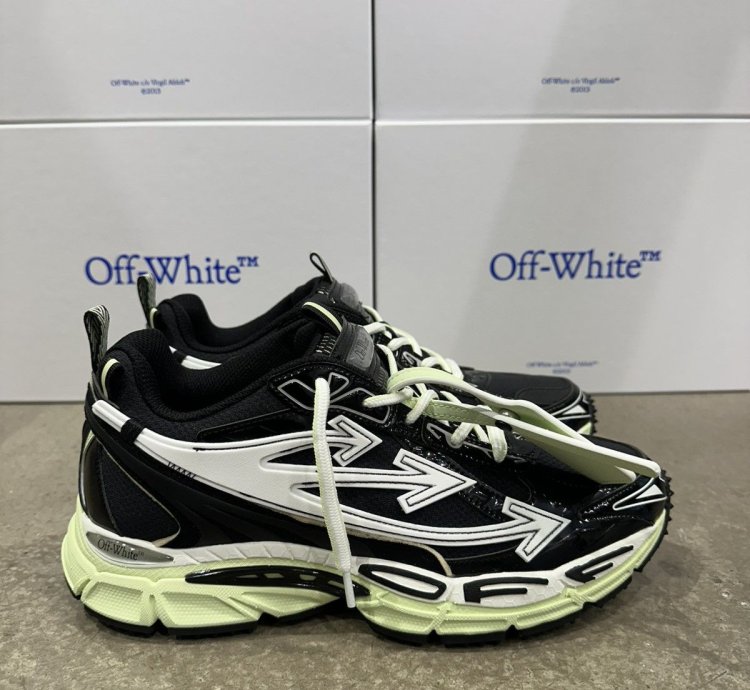 Off-white - Be Right Back Sneakers Black Lime