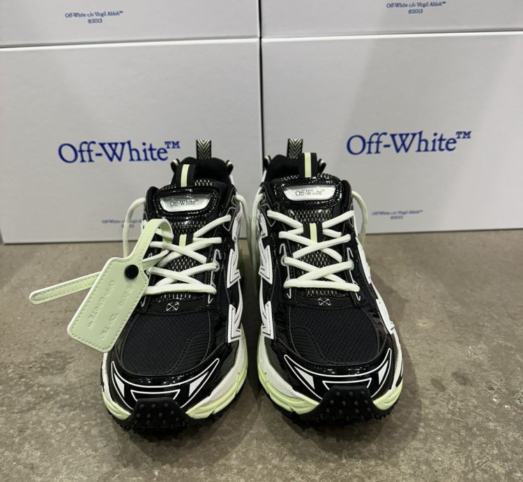 Off-white - Be Right Back Sneakers Black Lime