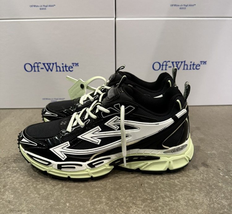 Off-white - Be Right Back Sneakers Black Lime